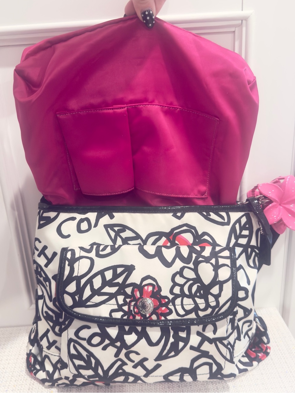 🌸 Coach Poppy Floral Graffiti Crossbody/ Shoulder Bag - Picture 10 of 16